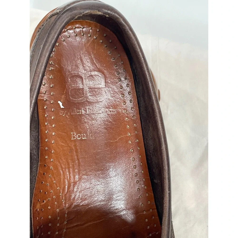 Allen Edmonds Mens Shoes 9.5D Boulder Loafers Brown Leather Driving Mocs